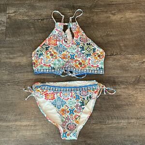 Cupshe XL/XXL Floral Paisley Print Cutout Bikini Set